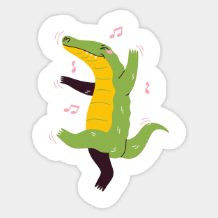 Funny Dancing Crocodile Sticker